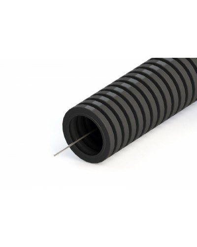 Труба гофрированная ПНД лёгкая 350 Н безгалогенная (HF) стойкая к ультрафиолету черная с/з д25 (50м/2600м уп/пал) Промрукав 161558 в Кемерово Труба гофрированная Pintop.ru