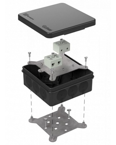 Коробка огнестойкая двухкомпонентная 60-0303-9005-FR10.0-4 Е15-Е120 100х100х40 Промрукав (60-0303-9005-FR10.0-4) в Кемерово Огнестойкие кабельные линии Pintop.ru