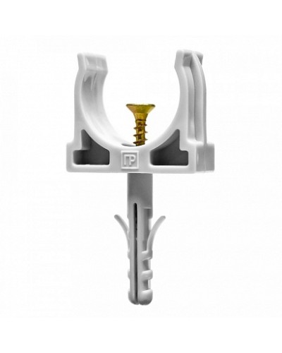 Крепеж-клипса с дюбелем и саморезом серая д25 (100шт/900шт уп/кор) Промрукав (PR13.0217) в Кемерово Держатели, клипсы, скобы Pintop.ru