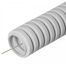 Труба гофрированная ПВХ тяжелая 750 Н серая с/з д16 (100м/5500м уп/пал) Промрукав (PR.0116410)