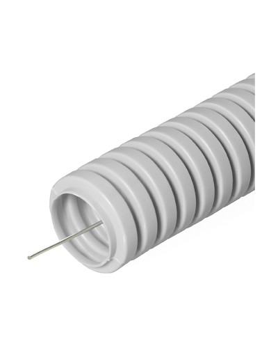 Труба гофрированная ПВХ тяжелая 750 Н серая с/з д20 (100м/4800м уп/пал) Промрукав PR.0120410 в Кемерово Труба гофрированная Pintop.ru
