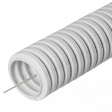 Труба гофрированная ПВХ легкая 350 Н серая с/з д32 (10м/уп) Промрукав (PR.013231М10)