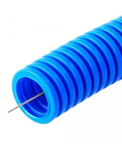 Труба гофрированная ПП лёгкая 350 Н не распространяющая горение с/з синяя д32 (25м/1375м/ уп/пал) Промрукав PR02.0078 в Кемерово Труба гофрированная Pintop.ru