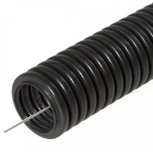 Труба гофрированная ПНД легкая 350 Н безгалогенная (HF) стойкая к ультрафиолету черная с/з д20 (25м/уп) Промрукав (PR02.0124)