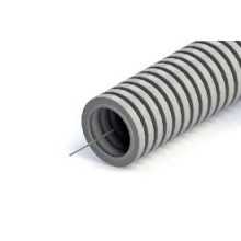 Труба гофрированная ПНД лёгкая 350 Н безгалогенная (HF) стойкая к ультрафиолету серая с/з д50 (15м/660м уп/пал) Промрукав PR02.0134