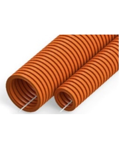 Труба гофрированная ПНД тяжёлая 750 Н безгалогенная (HF) оранжевая с/з д40 (15 м/960 м уп/пал) Промрукав (PR02.0211) в Кемерово Труба гофрированная Pintop.ru