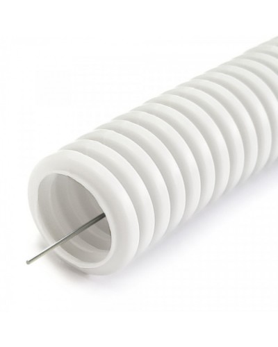 Труба гофрированная ПЛЛ тяжелая 750 Н безгалогенная (HF) негорючая (НГ) белая с/з д20 (100м/4800м уп/пал) Промрукав PR02.0240 в Кемерово Труба гофрированная Pintop.ru