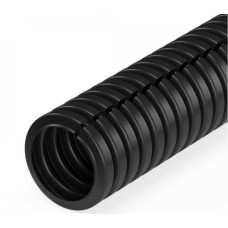 Труба гофрированная ПП лёгкая 350 Н безгалогенная (HF) разрезная черная д20 (10м/уп) Промрукав (PR02.0245)