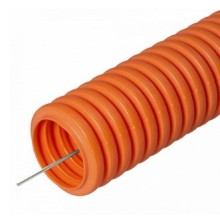 Труба гофрированная ПНД лёгкая 350 Н безгалогенная (HF) оранжевая с/з д16 (100м/5500м уп/пал) Промрукав (PR.021661)