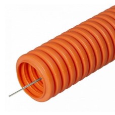 Труба гофрированная ПНД лёгкая 350 Н безгалогенная (HF) оранжевая с/з д50 (15м/660м уп/пал) Промрукав (PR.025061)