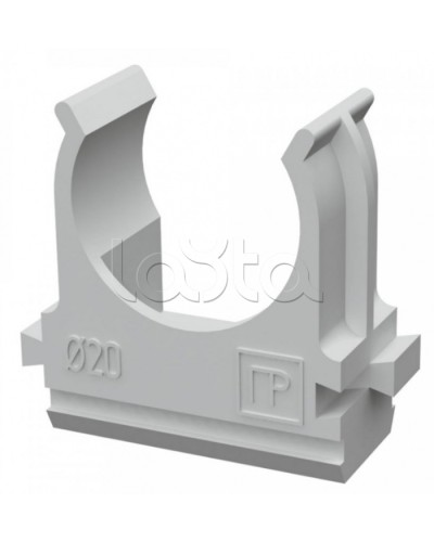 Крепеж-клипса для труб АБС-пластик в п/э д20 (100шт/1500шт уп/кор) Промрукав (PR.02620) в Кемерово Держатели, клипсы, скобы Pintop.ru