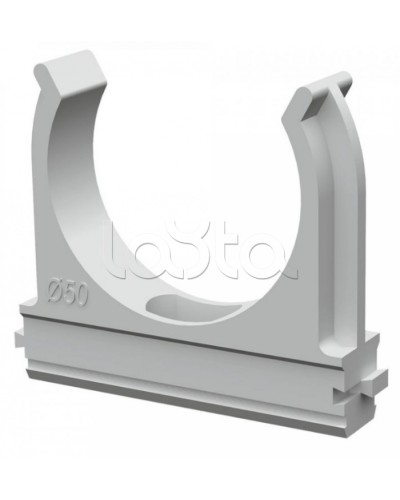 Крепеж-клипса для труб АБС-пластик в п/э д50 (10шт/200шт уп/кор) Промрукав (PR.02650) в Кемерово Держатели, клипсы, скобы Pintop.ru