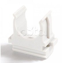 Крепёж-клипса для труб Полистирол белая д16 (100шт/2000шт уп/кор) Промрукав (PR.02716б)