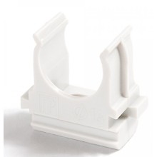 Крепёж-клипса для труб Полистирол белая д20 (100шт/1500шт уп/кор) Промрукав (PR.02720б)