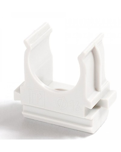 Крепёж-клипса для труб Полистирол белая д20 (100шт/1500шт уп/кор) Промрукав (PR.02720б) в Кемерово Держатели, клипсы, скобы Pintop.ru