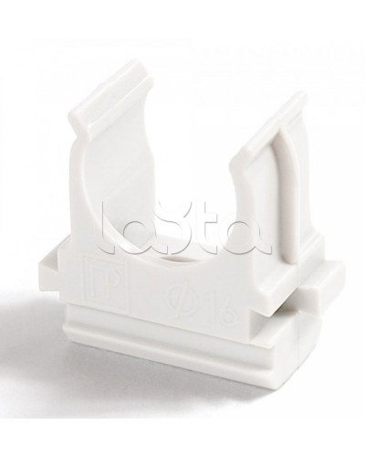 Крепёж-клипса для труб Полистирол белая д25 (100шт/1000шт уп/кор) Промрукав (PR.02725б) в Кемерово Держатели, клипсы, скобы Pintop.ru