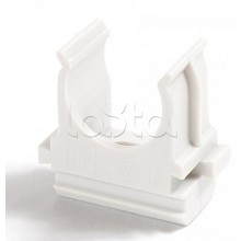 Крепёж-клипса для труб Полистирол белая д40 (15шт/300шт уп/кор) Промрукав (PR.02740б)