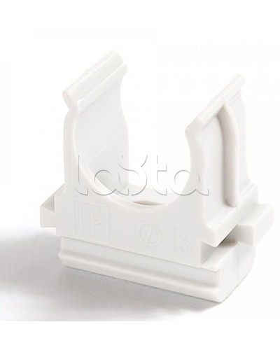 Крепёж-клипса для труб Полистирол белая д40 (15шт/300шт уп/кор) Промрукав (PR.02740б) в Кемерово Держатели, клипсы, скобы Pintop.ru