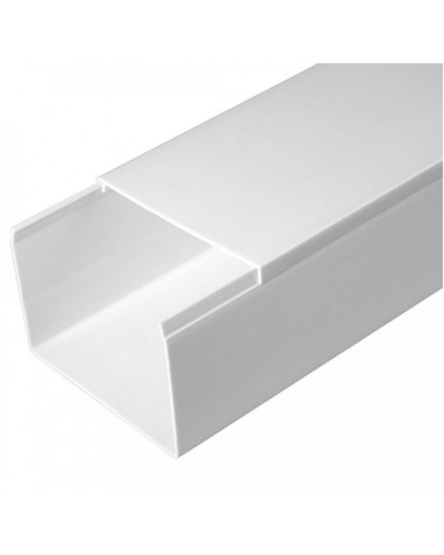 Кабель-канал белый 2-й замок в п/э 80х60 (8 м/уп) Промрукав (PR03.0058) в Кемерово Кабель-канал Pintop.ru