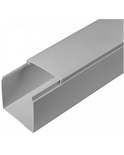 Кабель-канал серый RAL 7035 2-й замок в п/э 60х60 (24м/уп) Промрукав (PR03.0078) в Кемерово Кабель-канал Pintop.ru