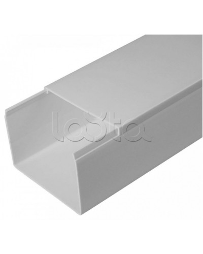 Кабель-канал серый RAL 7035 2-й замок в п/э 80х60 (18м/уп) Промрукав (PR03.0080) в Кемерово Кабель-канал Pintop.ru