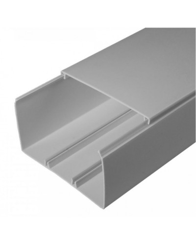 Кабель-канал серый RAL 7035 2-й замок в п/э 100х60 (16м/уп) Промрукав (PR03.0082) в Кемерово Кабель-канал Pintop.ru