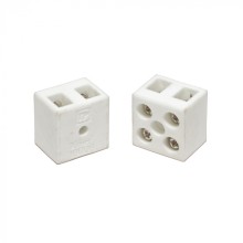 Клемма керамическая латунь 10 мм² 2 пары контактов с крепежным отверстием (5 шт/уп) Промрукав (PR08.7161)