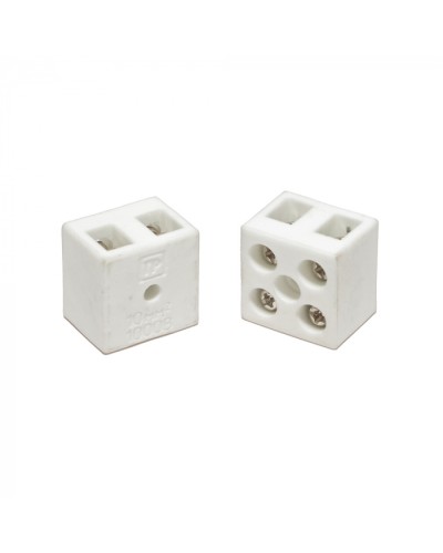 Клемма керамическая латунь 10 мм² 2 пары контактов с крепежным отверстием (5 шт/уп) Промрукав (PR08.7161) в Кемерово Аксессуары для кабель-канала Pintop.ru