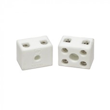 Клемма керамическая латунь 6 мм² 2 пары контактов с крепежным отверстием (5 шт/уп) Промрукав (PR08.7163)