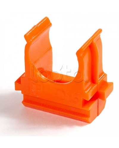 Крепёж-клипса для труб АБС-пластик оранжевая д16 в малой упаковке (10шт/1000шт уп/кор) Промрукав (PR13.0066) в Кемерово Держатели, клипсы, скобы Pintop.ru