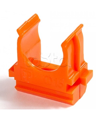 Крепёж-клипса для труб АБС-пластик оранжевая д25 в малой упаковке (10шт/500шт уп/кор) Промрукав (PR13.0068) в Кемерово Держатели, клипсы, скобы Pintop.ru