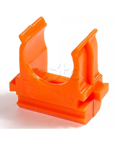Крепёж-клипса для труб АБС-пластик оранжевая д32 в малой упаковке (10шт/500шт уп/кор) Промрукав (PR13.0115) в Кемерово Держатели, клипсы, скобы Pintop.ru