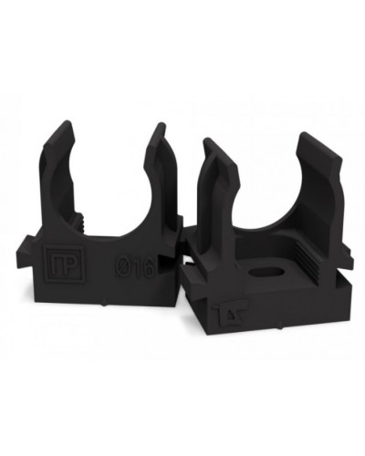 Крепеж-клипса для труб для монтажного пистолета черная в п/э д16 (100шт/1100шт уп/кор) Промрукав (PR13.0131) в Кемерово Держатели, клипсы, скобы Pintop.ru