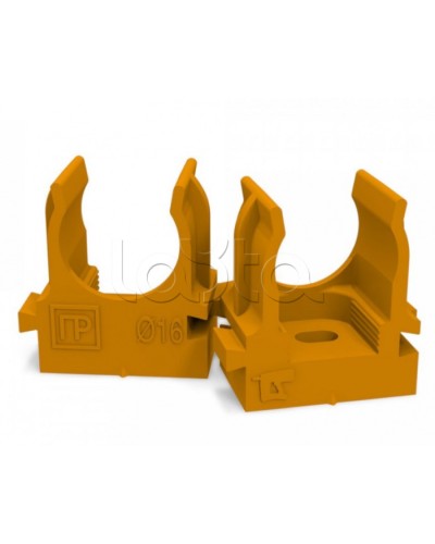 Крепеж-клипса для труб для монтажного пистолета оранжевая д16 (100шт/1100шт уп/кор) Промрукав (PR13.0151) в Кемерово Держатели, клипсы, скобы Pintop.ru