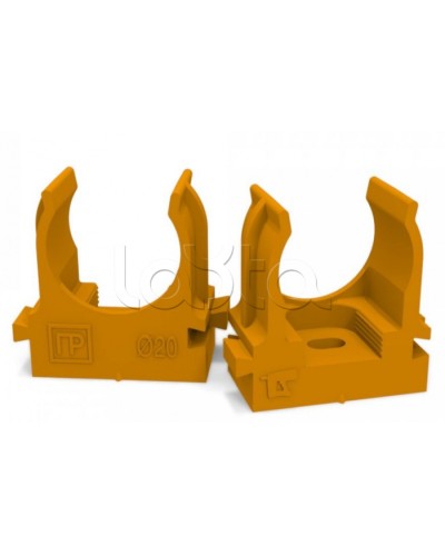 Крепеж-клипса для труб для монтажного пистолета оранжевая д20 (100шт/900шт уп/кор) Промрукав (PR13.0152) в Кемерово Держатели, клипсы, скобы Pintop.ru