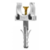 Крепеж-клипса с дюбелем и саморезом серая д16 (100шт/1500шт уп/кор) Промрукав (PR13.0215)