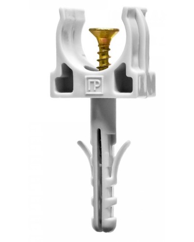 Крепеж-клипса с дюбелем и саморезом серая д16 в малой упаковке (10шт/900шт уп/кор) Промрукав (PR13.0307) в Кемерово Крепеж: Дюбели, шурупы, саморезы Pintop.ru