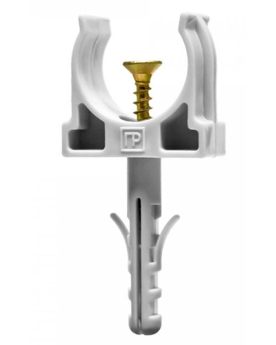 Крепеж-клипса с дюбелем и саморезом серая д20 в малой упаковке (10шт/900шт уп/кор) Промрукав (PR13.0308) в Кемерово Крепеж: Дюбели, шурупы, саморезы Pintop.ru