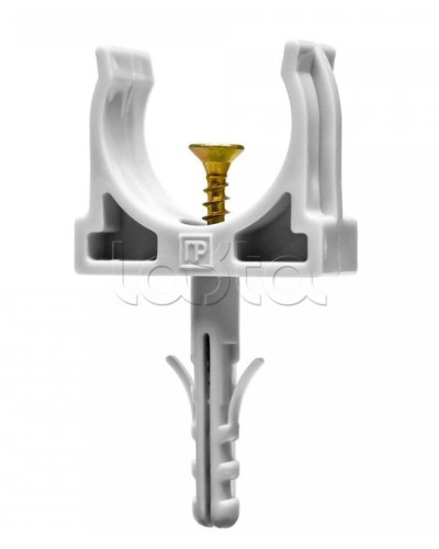 Крепеж-клипса с дюбелем и саморезом серая д25 в малой упаковке (10шт/450шт уп/кор) Промрукав (PR13.0309) в Кемерово Крепеж: Дюбели, шурупы, саморезы Pintop.ru