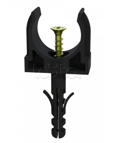 Крепеж-клипса с дюбелем и саморезом черная д20 в малой упаковке (10шт/900шт уп/кор) Промрукав (PR13.0312) в Кемерово Крепеж: Дюбели, шурупы, саморезы Pintop.ru