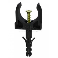 Крепеж-клипса с дюбелем и саморезом черная д25 в малой упаковке (10шт/450шт уп/кор) Промрукав (PR13.0313)