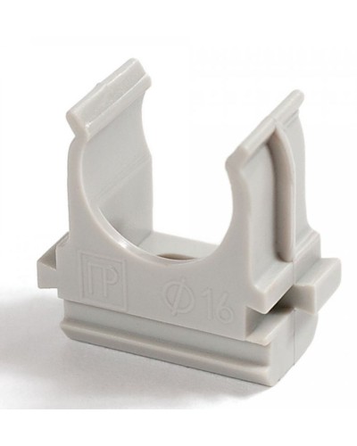 Крепёж-клипса для труб д16 безгалогенная (HF) атмосферостойкая серая (100шт/2000шт уп/кор) Промрукав (PR13.0344) в Кемерово Держатели, клипсы, скобы Pintop.ru