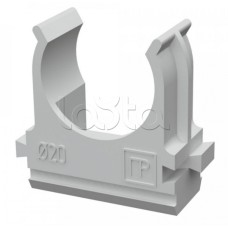 Крепёж-клипса для труб д20 безгалогенная (HF) атмосферостойкая серая (100шт/1500шт уп/кор) Промрукав (PR13.0345)