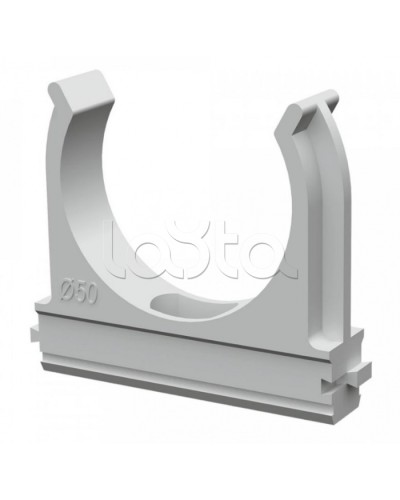 Крепёж-клипса для труб д50 безгалогенная (HF) атмосферостойкая серая (10шт/200шт уп/кор) Промрукав (PR13.0349) в Кемерово Держатели, клипсы, скобы Pintop.ru