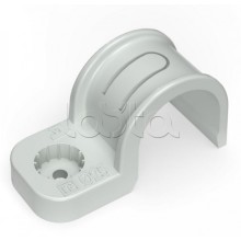 Крепеж-скоба пластиковая односторонняя для прямого монтажа серая в п/э д25 Промрукав (PR13.0370)