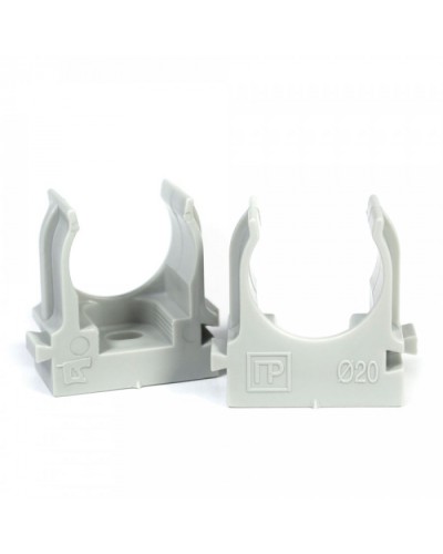 Крепеж-клипса для труб для монтажного пистолета серая в гофроящике d20 мм (1200шт/кор) Промрукав (PR13.0453) в Кемерово Держатели, клипсы, скобы Pintop.ru