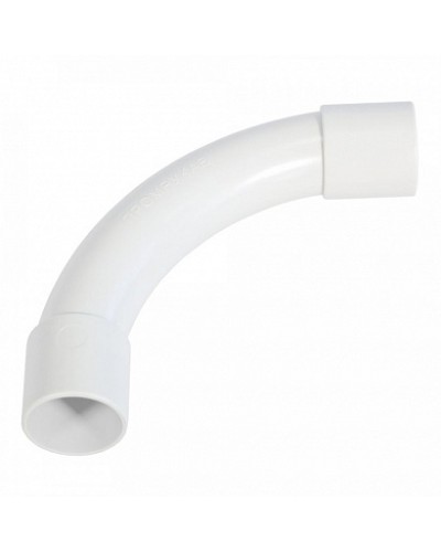 Соединитель угловой белый d20 мм (5шт/300шт уп/кор) Промрукав (PR13.0464) в Кемерово Повороты, муфты, тройники Pintop.ru