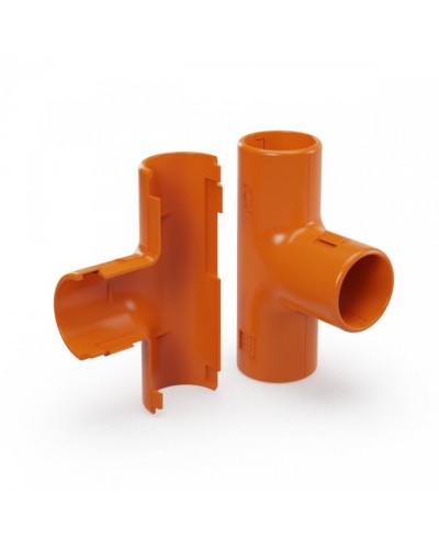 Тройник разборный оранжевый d25 мм (30шт/300шт уп/кор) Промрукав (PR13.1160) в Кемерово Повороты, муфты, тройники Pintop.ru