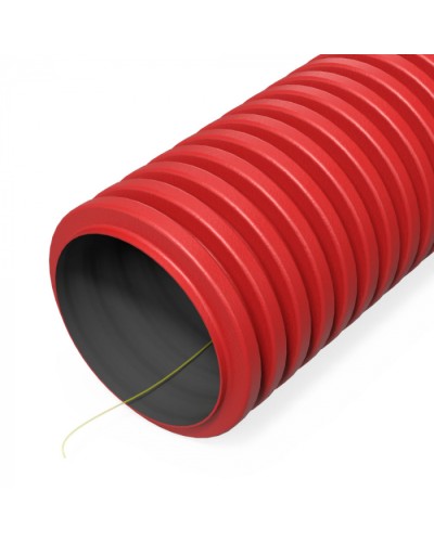 Труба гофр. двуст. ПНД гибкая тип 1250 (SN33) с/з красная d90 мм (50м/100м уп/пал) Промрукав (PR15.00980) в Кемерово Труба гофрированная Pintop.ru