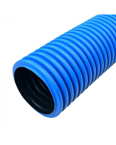 Труба гофрированная двустенная ПНД жесткая тип 1250 (SN23) синяя d125 мм 6м (36м/уп) Промрукав (PR15.01053) в Кемерово Труба гофрированная Pintop.ru